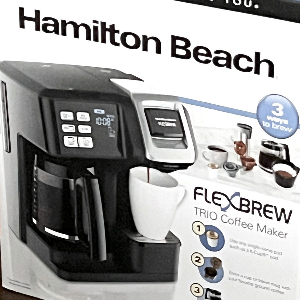 Hamilton Beach 49976 FlexBrew Trio 2-Way Single Serve Coffee Maker & Full 12c